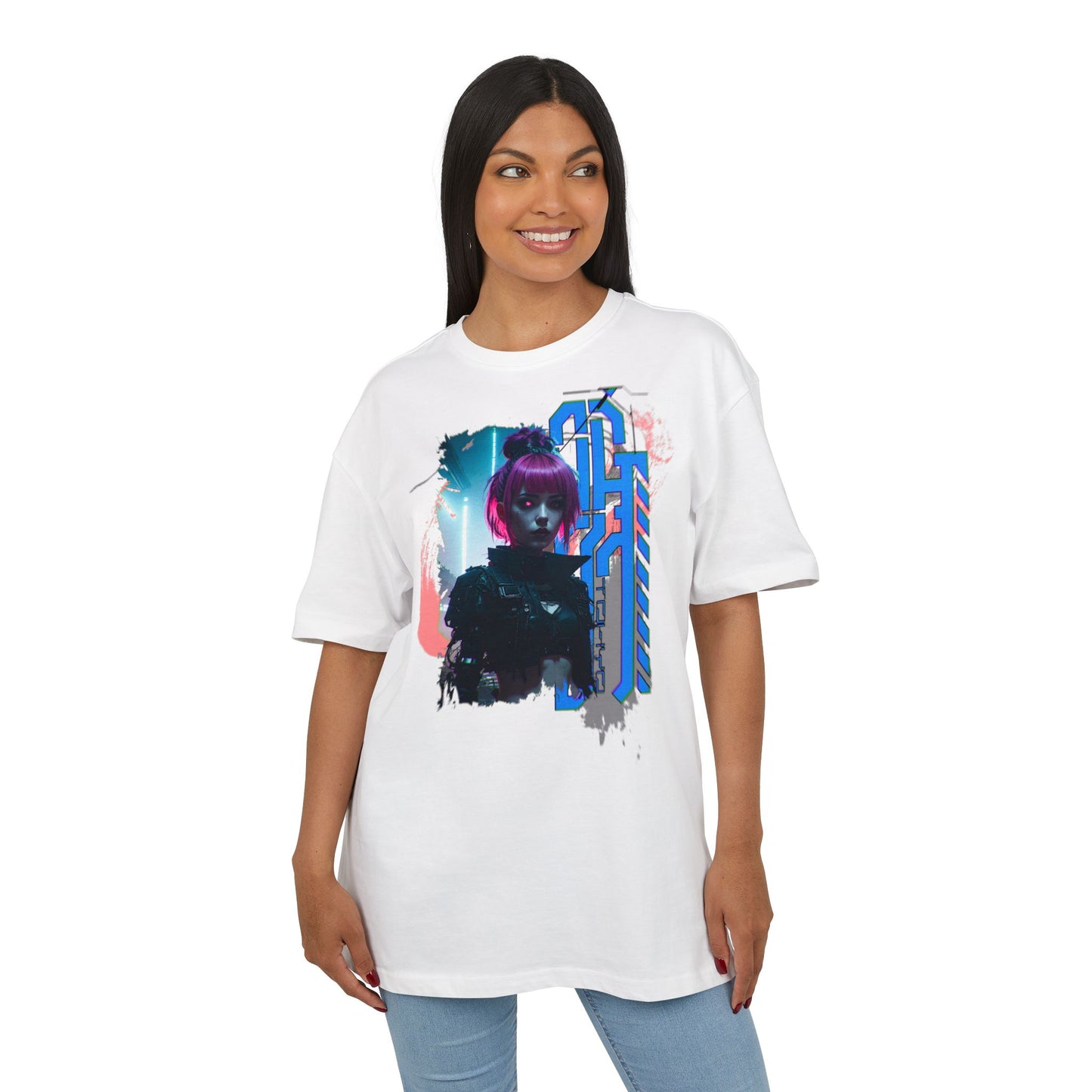 Cyberpunk Aesthetic Unisex Heavy Tee, Streetwear Style Shirt for Teens, Graphic Tee for Gaming, Cozy Casual Wear, Gift for Sci-Fi Lovers