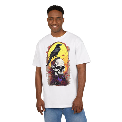 Gothic Raven & Skull Tee, Unisex Oversized Shirt, Edgy Halloween Fashion, Alternative Streetwear, Unique Graphic Tee, Perfect Gift