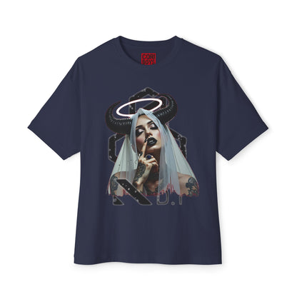 Edgy Graphic Tee, Unisex Oversized Boxy Tee, Alternative Fashion Shirt, Unique Apparel, Statement Top, Gift for Her