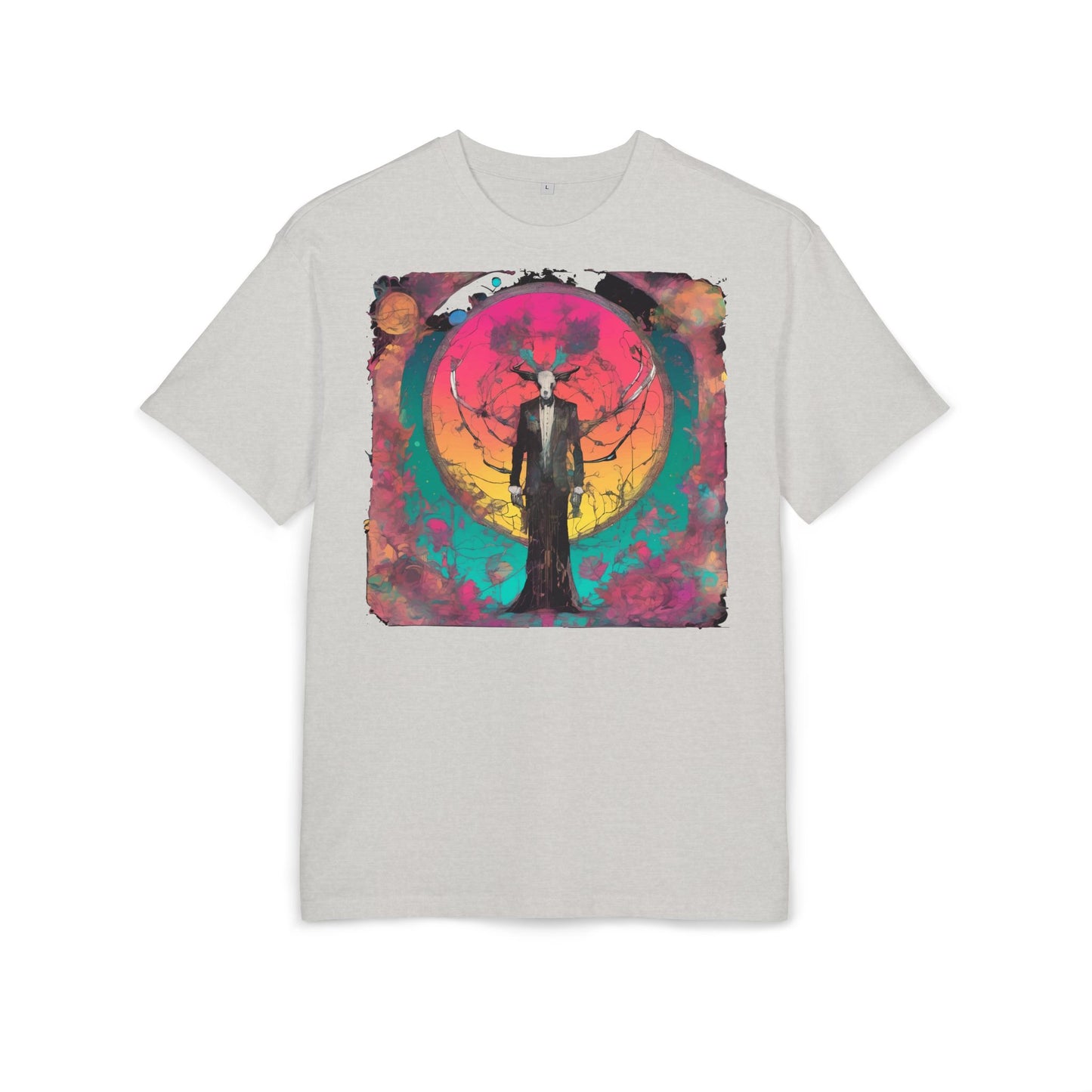 Vibrant Artistic Oversize Tee - Unisex Heavyweight T-Shirt, Bohemian Style, Gift for Art Lovers, Festival Wear, Casual Chic