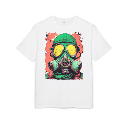 Retro Gas Mask Unisex Heavy Oversize Tee, Streetwear T-Shirt, Unique Graphic Tee, Festival Fashion, Cool Casual Wear