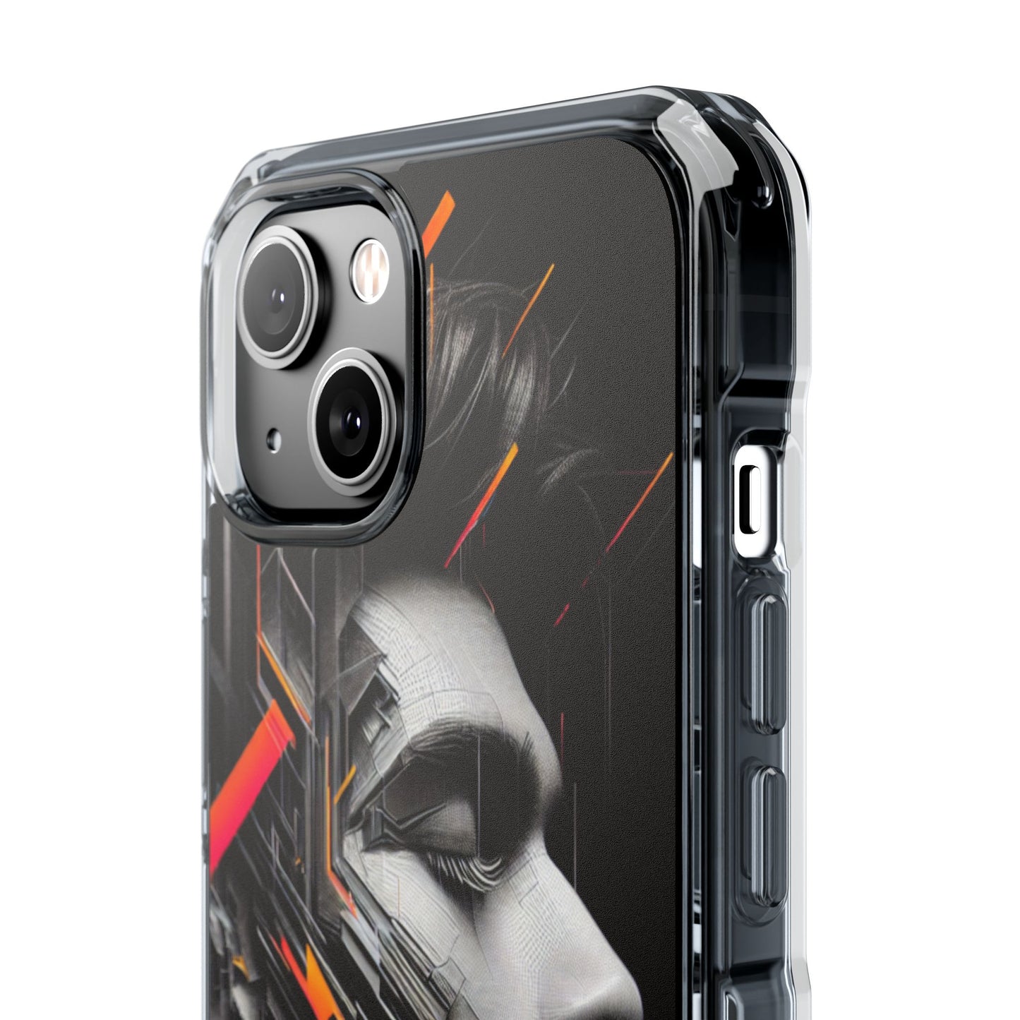 Magnetic Clear Impact Cases with Abstract Graphic, Stylish Phone Protection, Modern Gift for Tech Lovers, Unique Case