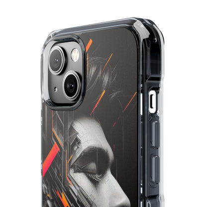 Magnetic Clear Impact Cases with Abstract Graphic, Stylish Phone Protection, Modern Gift for Tech Lovers, Unique Case