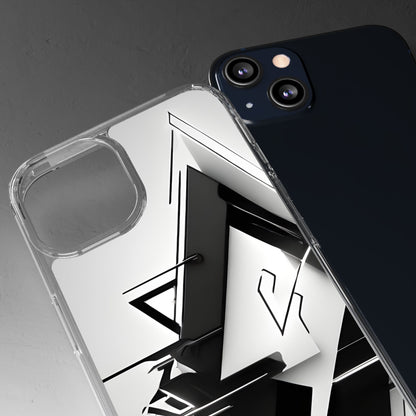 Clear Phone Case with Abstract Edgy Design Print
