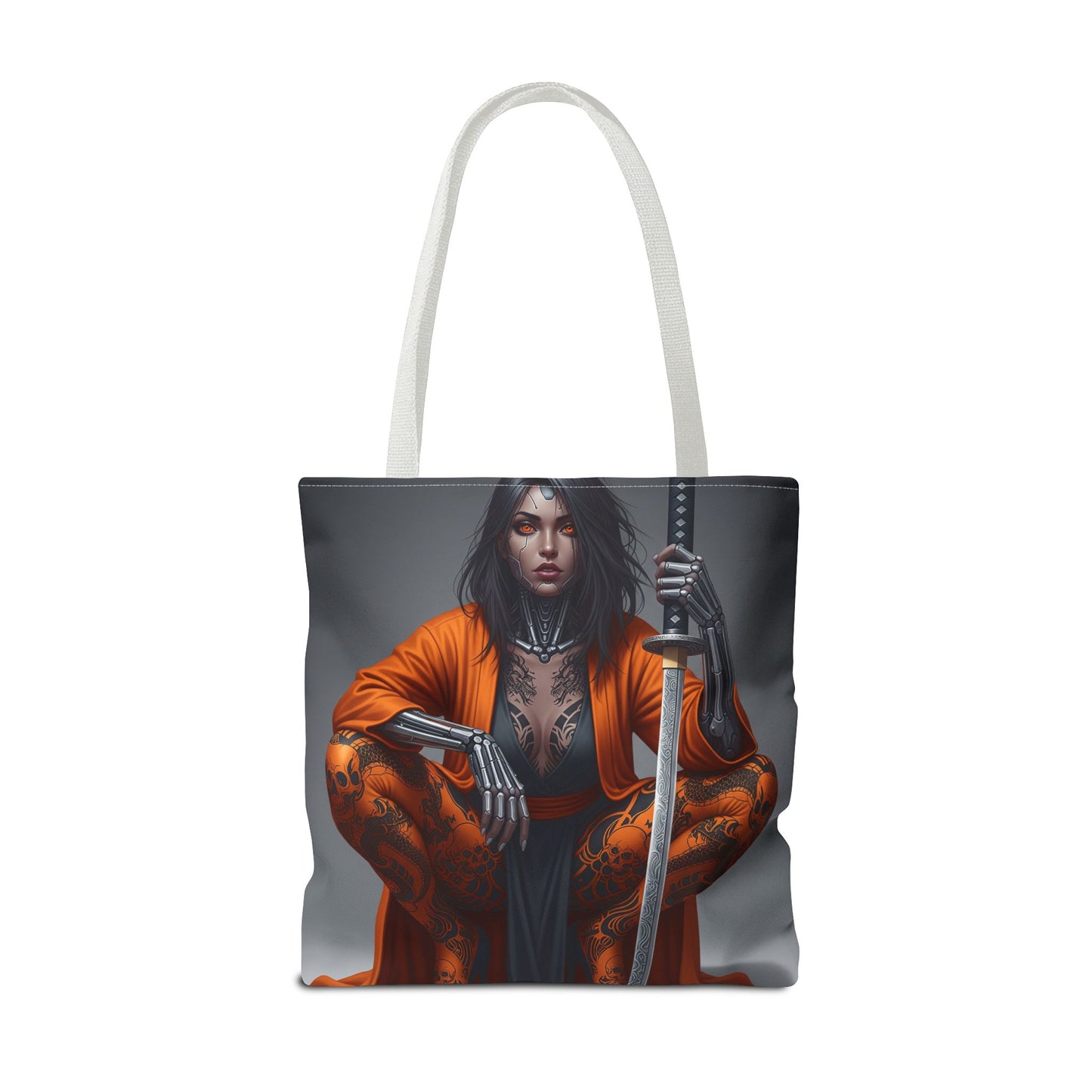 Fierce Samurai Tote Bag | Stylish AOP Bag for Anime Lovers | Perfect for Everyday, Shopping, or Gifts | Unique and Bold Design