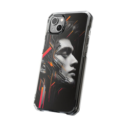 Magnetic Clear Impact Cases with Abstract Graphic, Stylish Phone Protection, Modern Gift for Tech Lovers, Unique Case