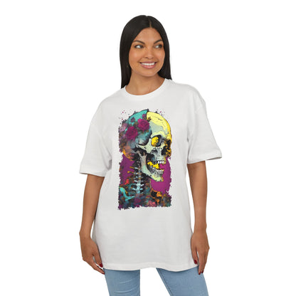 Colorful Skull Oversize Tee, Unisex Graphic Shirt, Edgy Streetwear, Casual Summer Top, Halloween Costume, Gift for Art Lovers