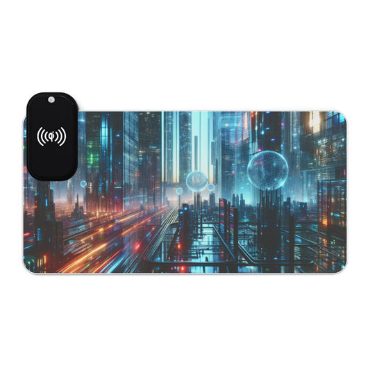 LED Gaming Mouse Pad with Wireless Charging | RGB Desk Mat, Gamer Gift, Office Decor, Tech Accessories, PC Setup