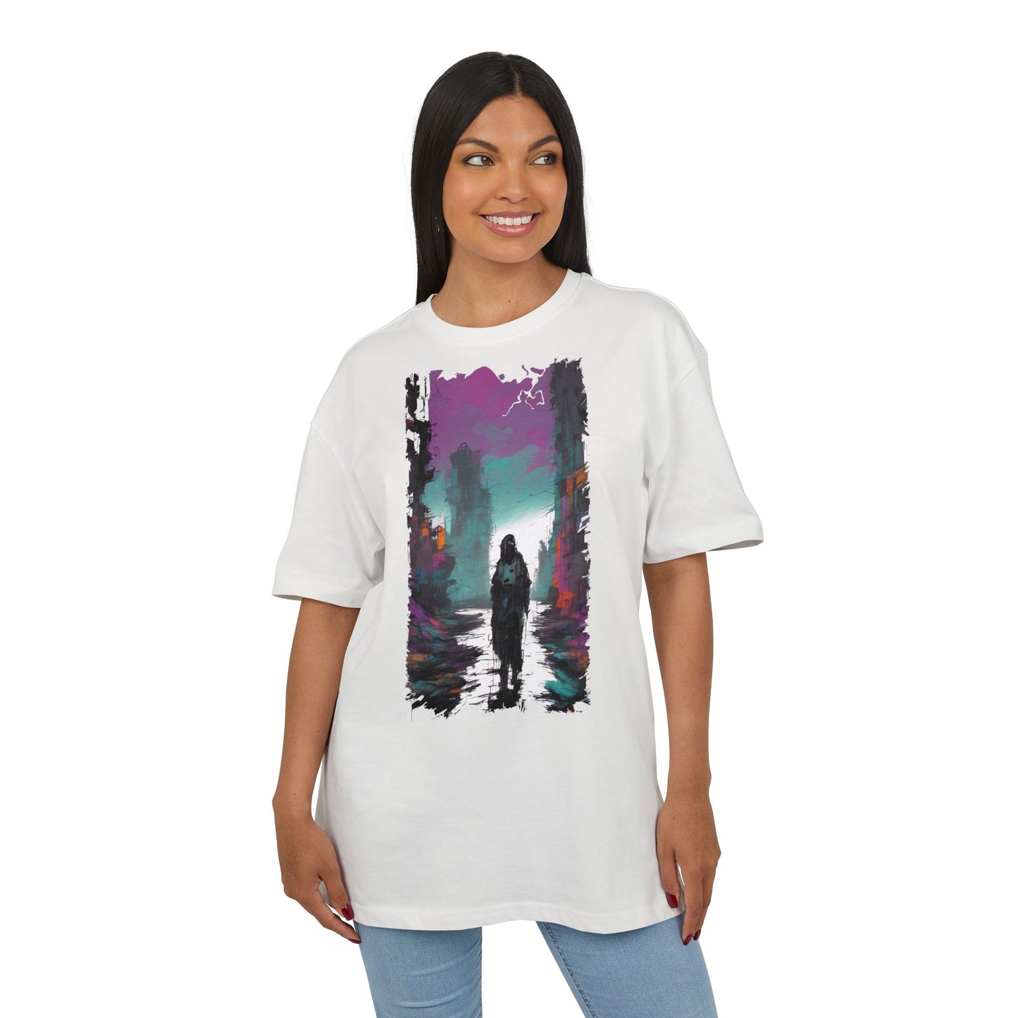 Unisex Oversized Graphic Tee with Forest Silhouette | Comfy Casual Wear, Gift for Nature Lovers, Ideal for Camping, Hiking, Everyday Style