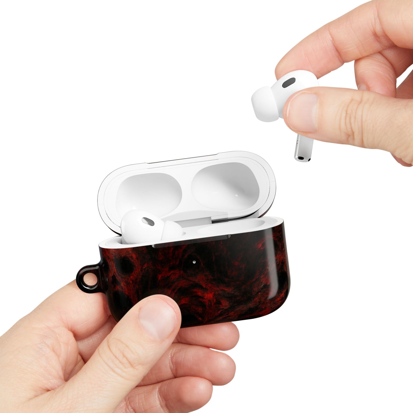 Stylish AirPod Cases with a Bold Red Marble Design, Unique Accessories for Music Lovers, Perfect Gift for Teens, Great for Holidays