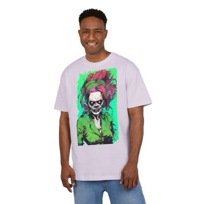 Vibrant Skull Art Oversize Tee, Unisex Graphic Tee, Edgy Streetwear Shirt, Perfect for Halloween, Gift for Art Lovers, Casual Comfort