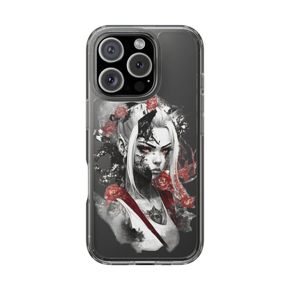 Artistic Clear Phone Case with Floral Design