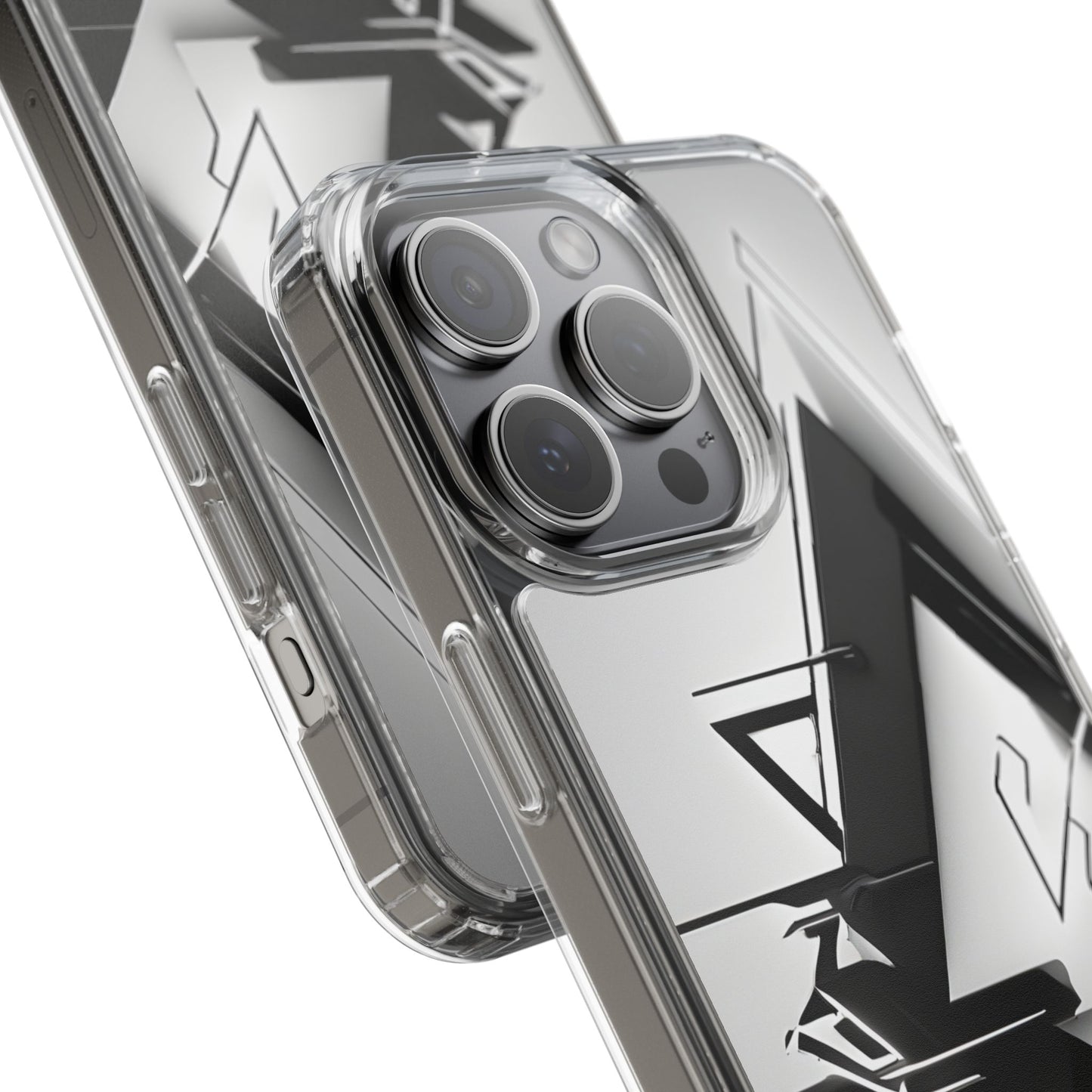 Clear Phone Case with Abstract Edgy Design Print