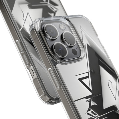 Clear Phone Case with Abstract Edgy Design Print