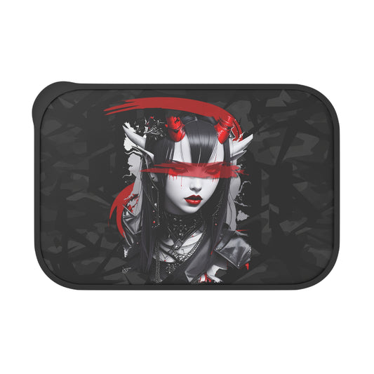 Gothic Bento Box with Utensils, Unique Lunch Container, Kawaii Bento, Anime Style Lunchbox, Gift for Food Lovers, Dark Aesthetic