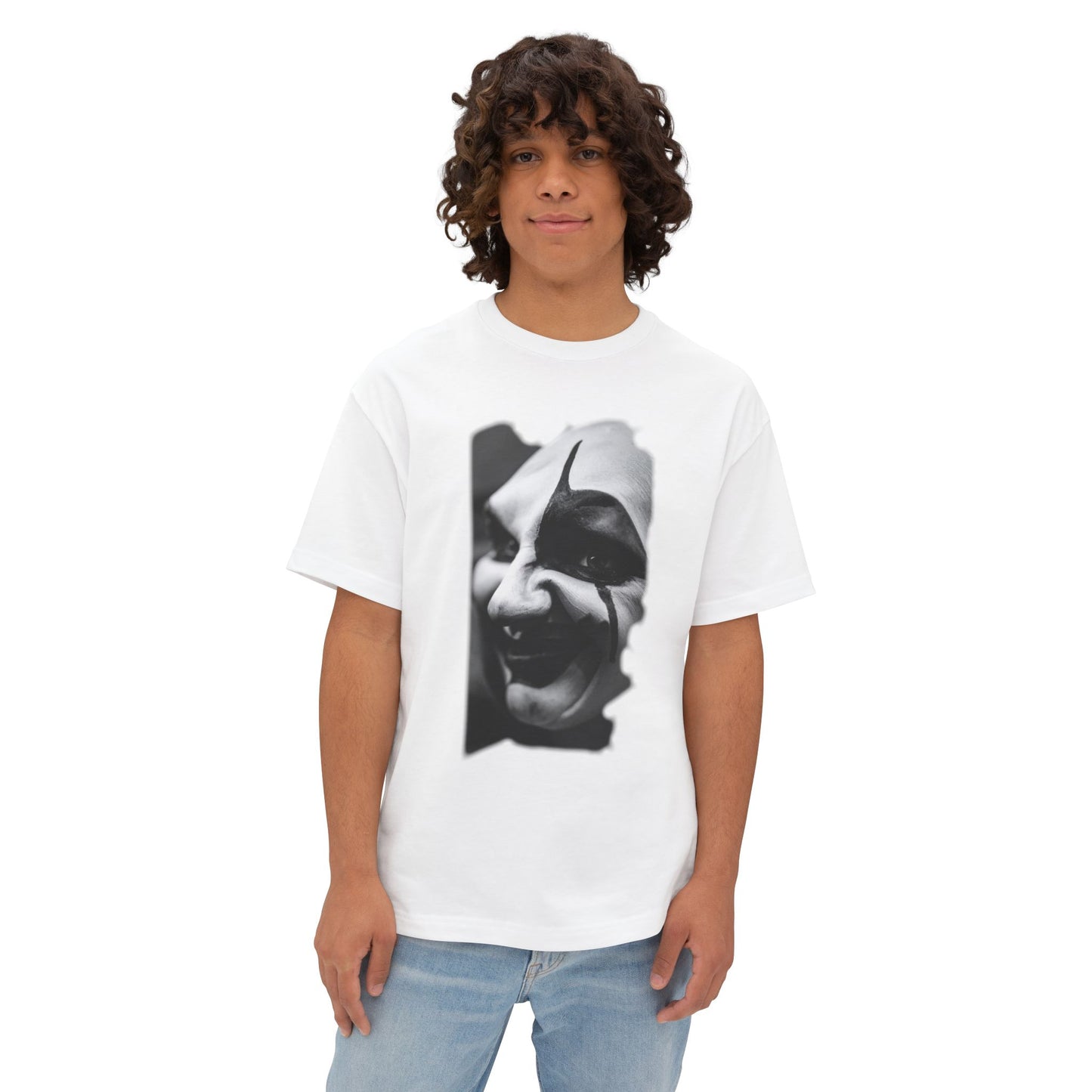 Spooky Emoji Boxy Tee | Oversized T-Shirt, Halloween Apparel, Casual Wear, Unique Graphic Design, Unisex T-Shirt