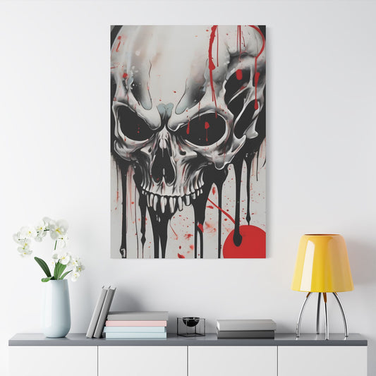 Skull Canvas Art, Edgy Wall Decor for Gothic, Halloween, and Alternative Aesthetics, Perfect for Home or Studio
