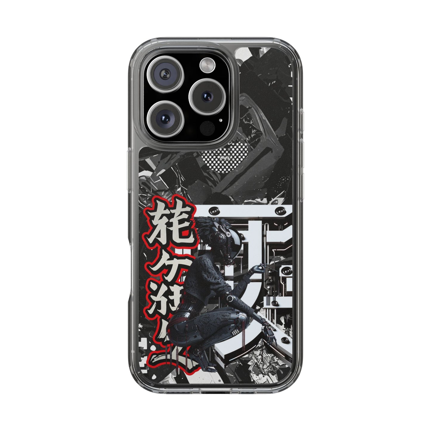 Clear Phone Case with Stylish Graphic Design for Tech Enthusiasts