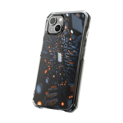 Magnetic Clear Impact Phone Case - Tech-Inspired Design, Perfect for Gadget Lovers, Birthday Gift, Tech Accessories, Durable Protection