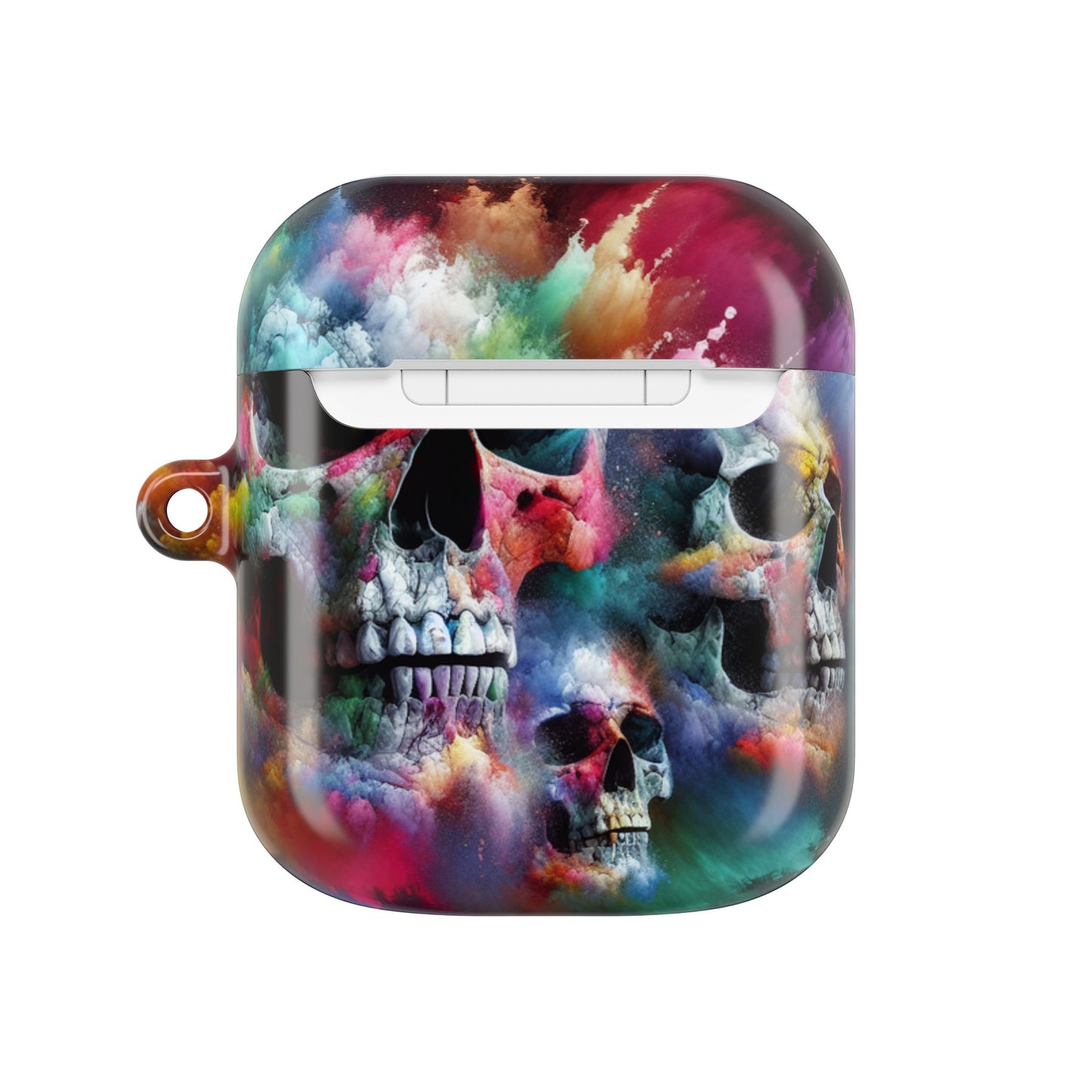 Colorful Skull AirPod Case, Unique Airpod Cover for Music Lovers, Trendy Skull Accessories, Gift for Teens, Halloween Tech Gear