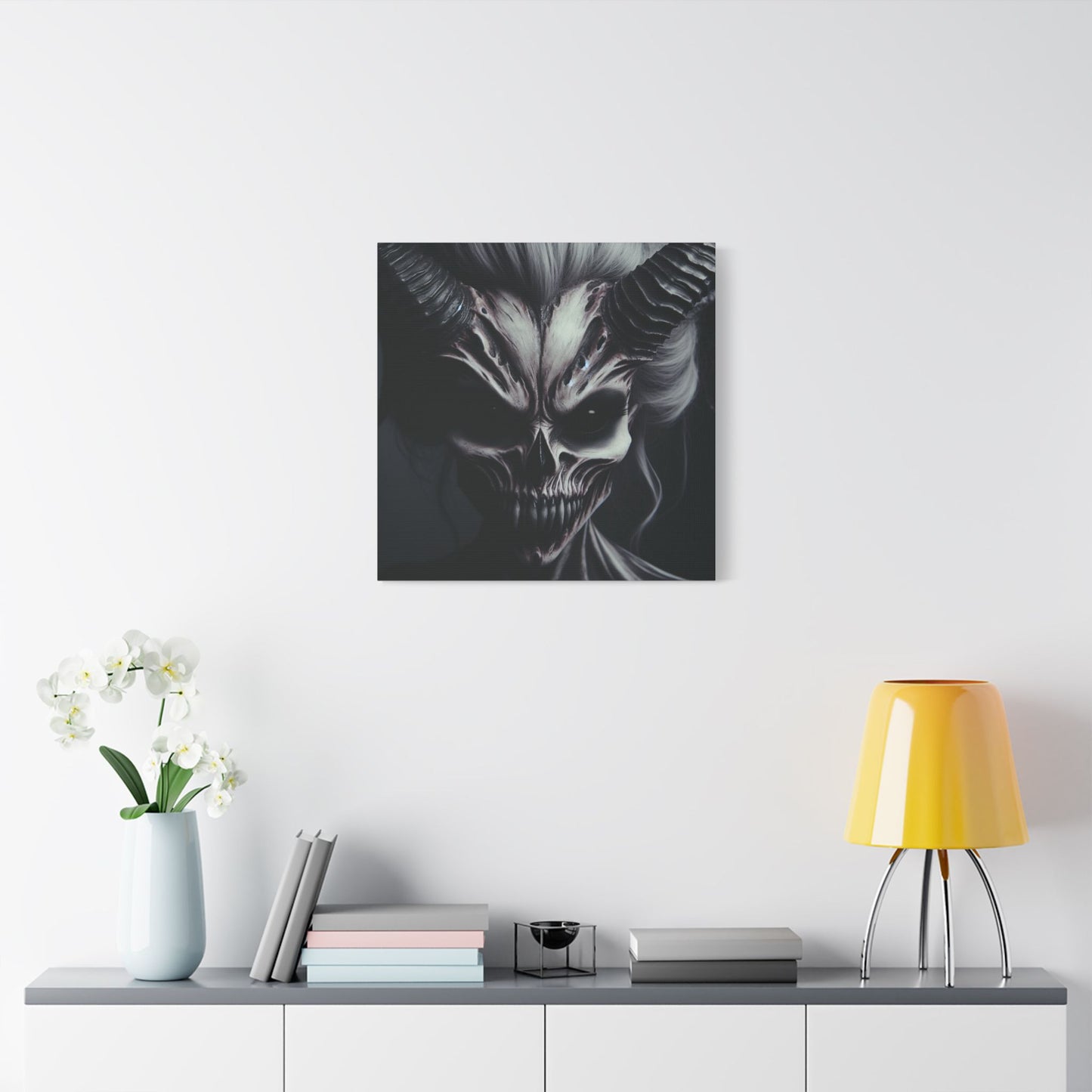 Gothic Wall Art, Demon Canvas, Creepy Decor, Dark Aesthetic Artwork, Spooky Home Decor, Halloween Art