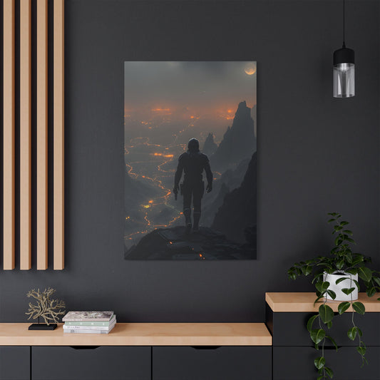 Stretched Canvas Art Print, Adventure Wall Decor, Sci-Fi Home Decor, Gamer Room Decoration, Unique Gift Idea
