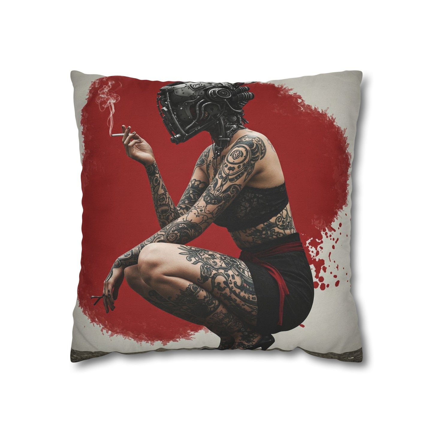 Edgy Tattoo Art Pillowcase | Boho Decor, Home Accent, Gift for Her, Trendy Cushion, Festival Style