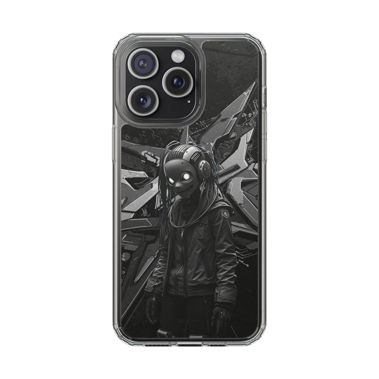 Anime-Inspired Clear Phone Case - Edgy Streetwear Style