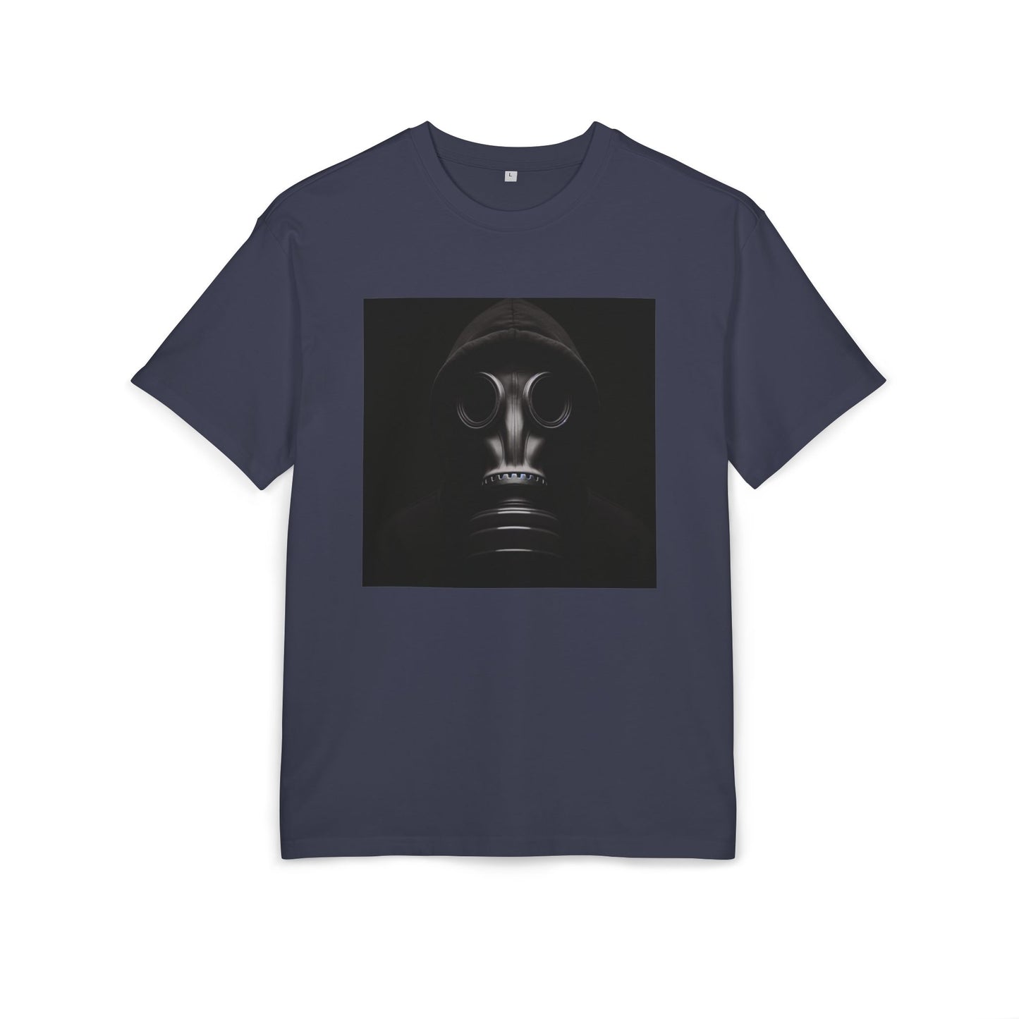 Unisex Heavy Oversize Tee with Bold Gas Mask Design, Streetwear, Artistic Tee, Gift for Trendsetters, Casual Wear, Grunge Fashion