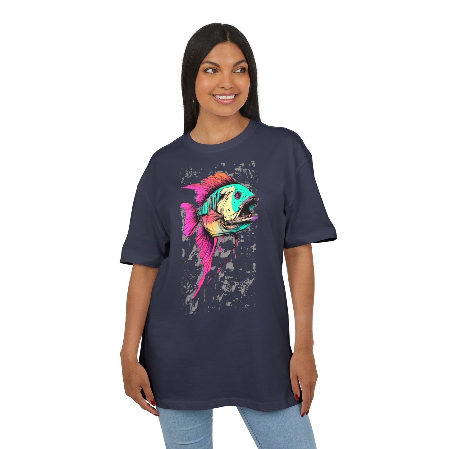 Vibrant Fish Graphic Tee for Casual Style, Summer Wear, Beach Vibes, Gift for Fishing Enthusiasts, Unique Unisex Heavy Oversize Tee