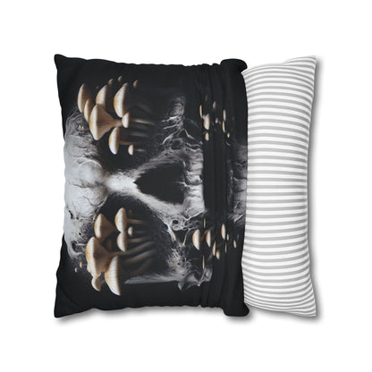 Gothic Mushroom Skull Pillowcase - Home Decor, Halloween, Gothic Style, Unique Gift, Bed and Couch Accent