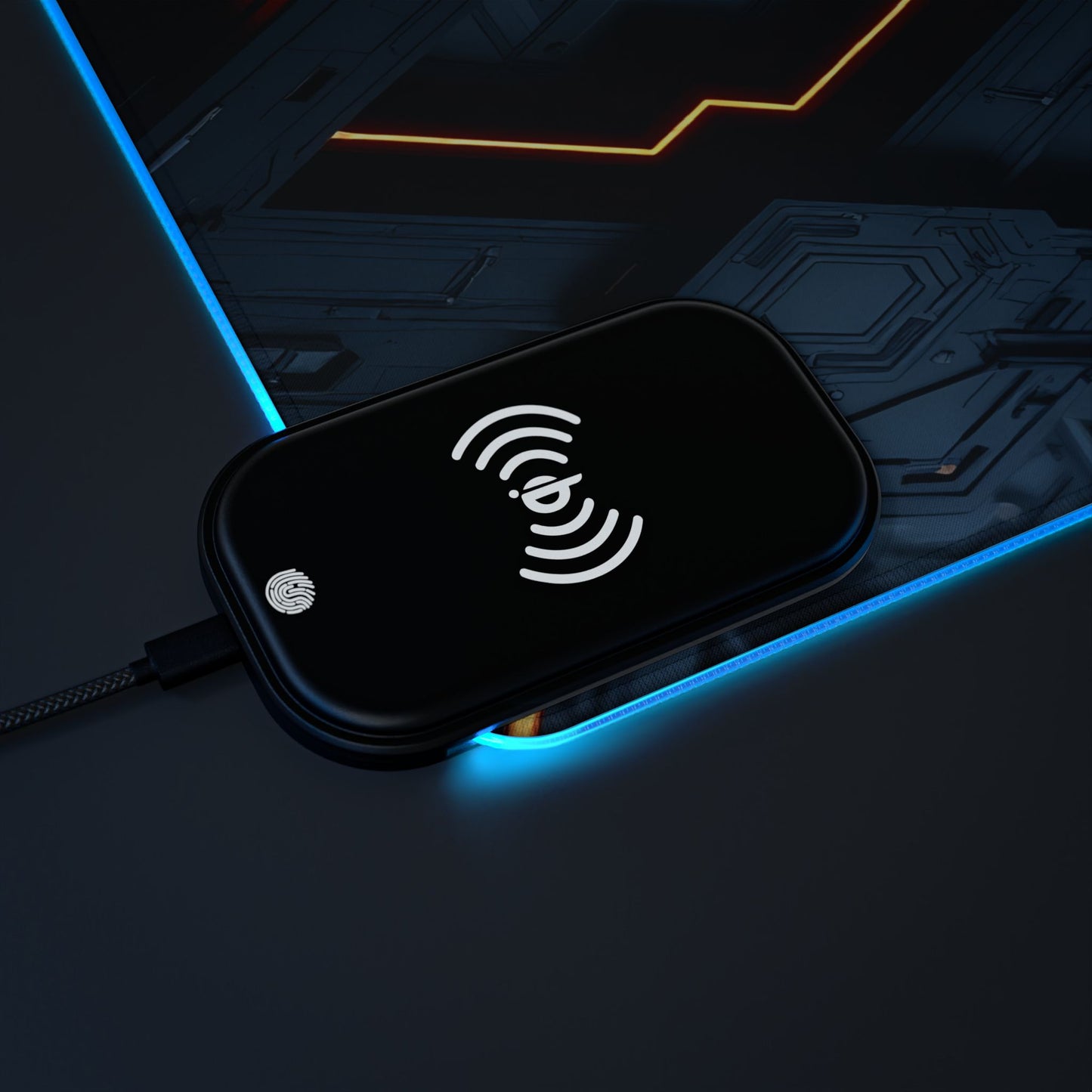 LED Gaming Mouse Pad with Wireless Charging, RGB Desk Mat for Gamers, Computer Accessories, Gaming Setup Essentials, Gift for Tech Lovers
