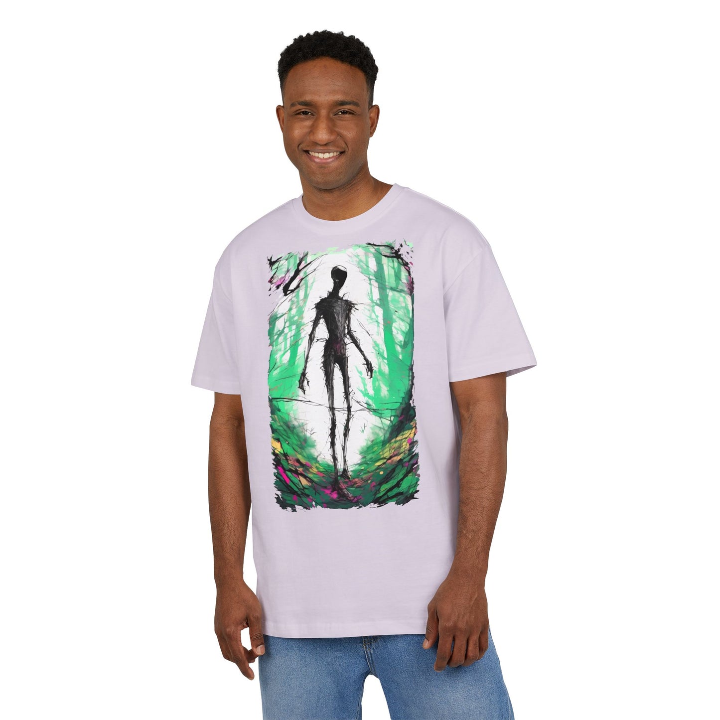 Mystical Forest Oversize Tee, Unisex Heavy Tee, Witchy Fashion, Boho Graphic Shirt, Alternative Style Tee