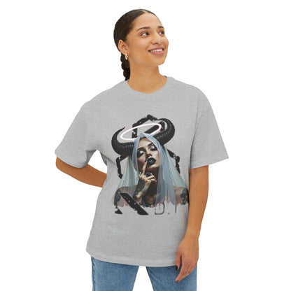 Edgy Graphic Tee, Unisex Oversized Boxy Tee, Alternative Fashion Shirt, Unique Apparel, Statement Top, Gift for Her