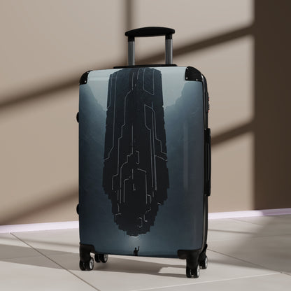 Stylish Travel Suitcase with Dystopian Design - Perfect for Adventurers