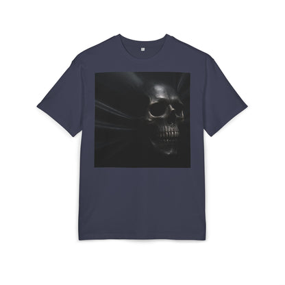 Skull Graphic Oversized Tee - Unisex Heavy Tee for Casual Wear, Street Style, Halloween Attire, Gift for Friends, Unique Art Tee