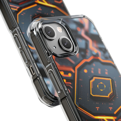 Futuristic Magnetic Phone Case, Clear Impact Case, Stylish Tech Accessory, Gifts for Tech Enthusiasts, Unique Phone Cover