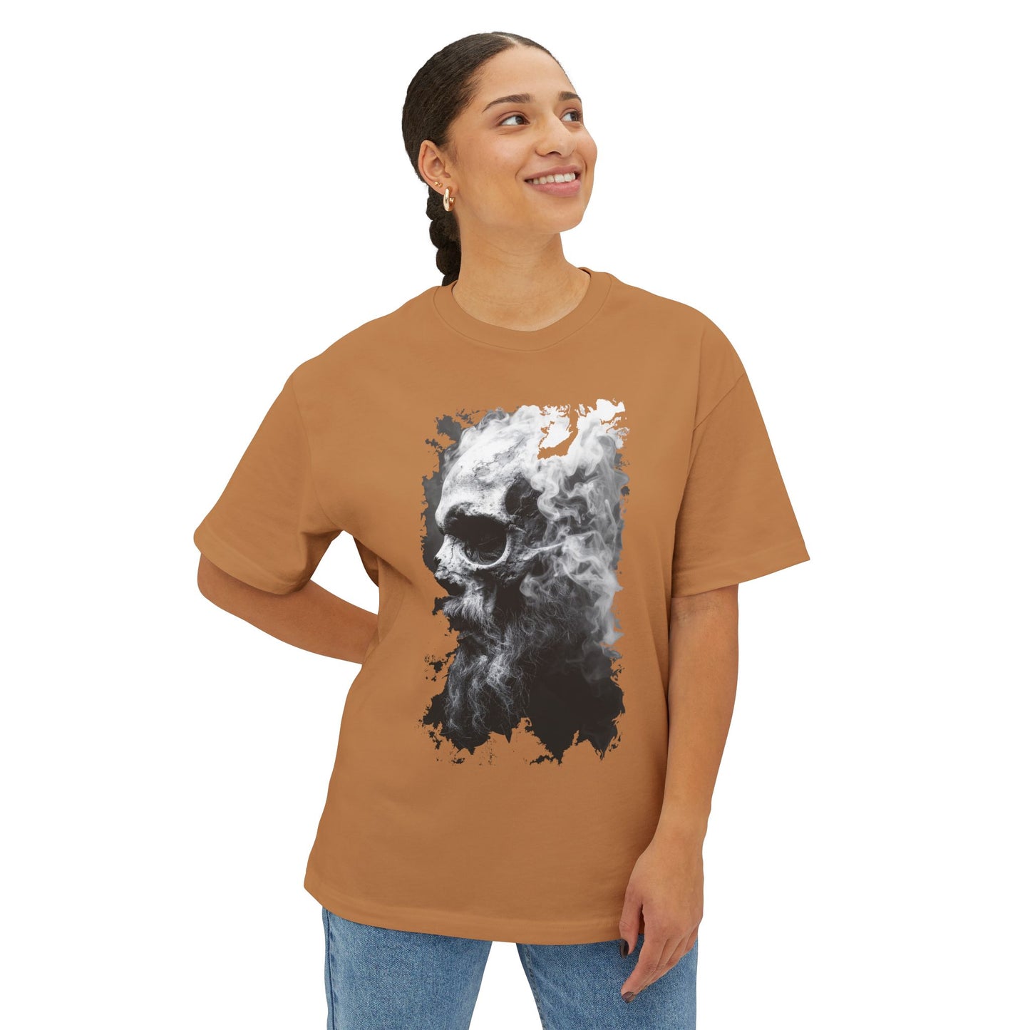 Edgy Oversized Graphic Tee | Casual Streetwear, Unisex T-Shirt, Skull Design, Gifts for Him/Her, Everyday Wear