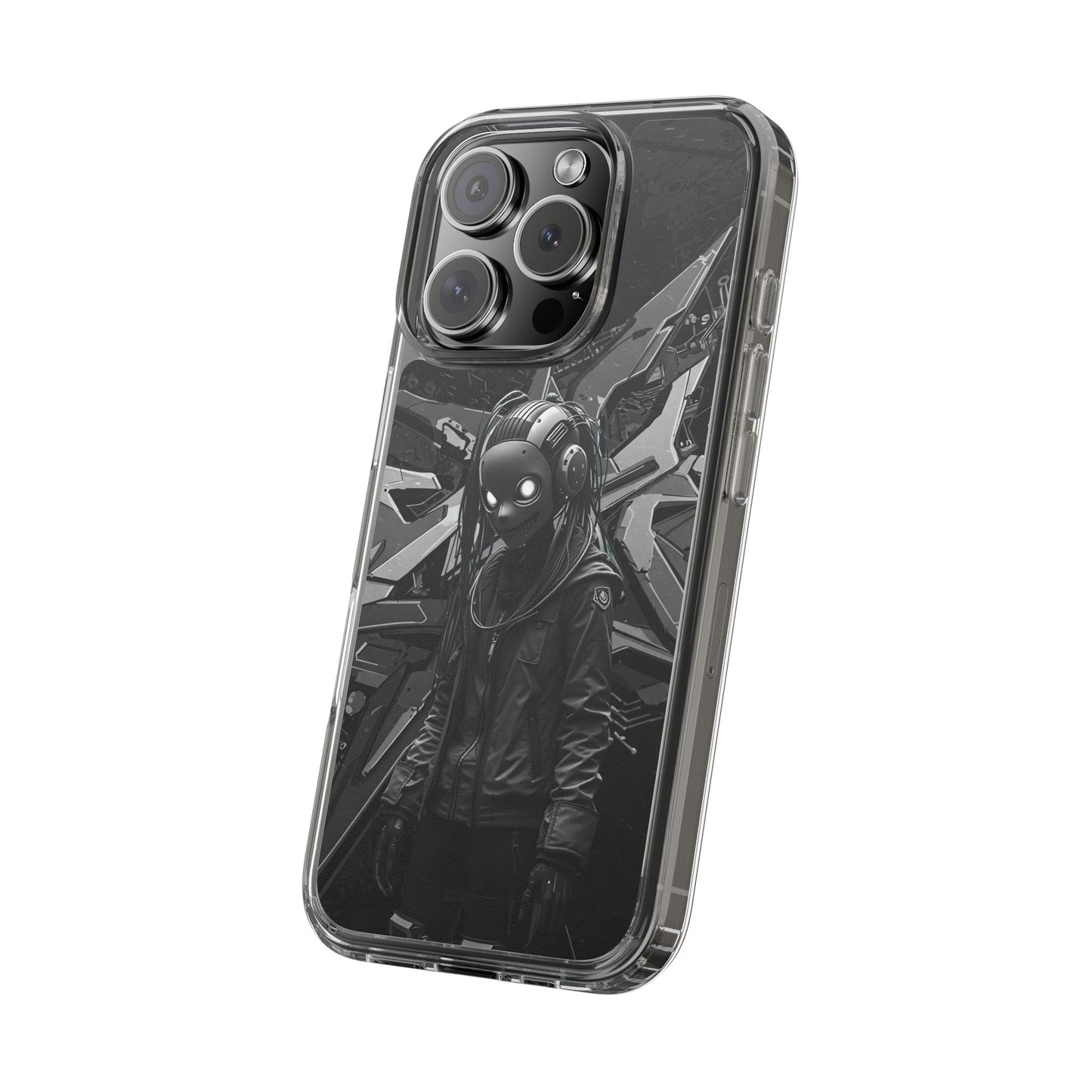 Anime-Inspired Clear Phone Case - Edgy Streetwear Style
