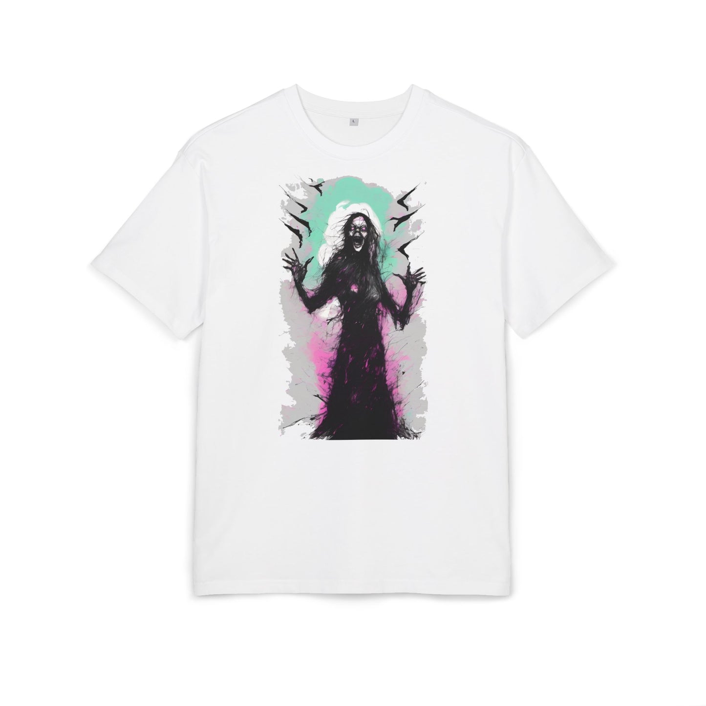 Spooky Witch Oversize Tee - Halloween Shirt, Graphic Tee for Festivals, Trendy Streetwear, Gift for Witch Lovers, Unisex Apparel