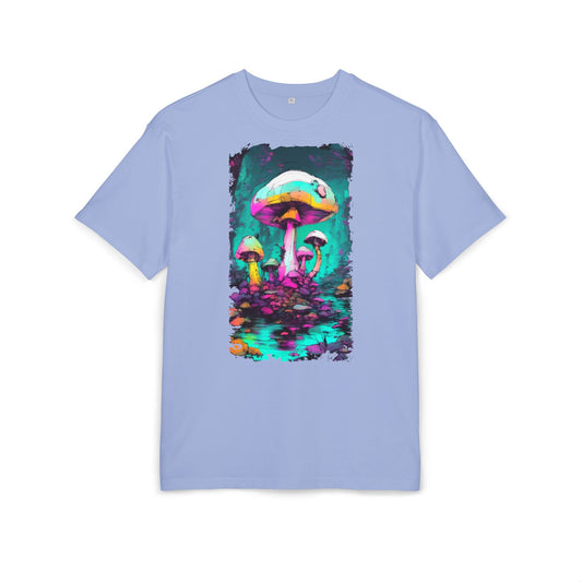 Psychedelic Mushroom Unisex Oversized Tee, Retro Graphic T-Shirt, Festival Wear, Street Style, Unique Gift for Nature Lovers