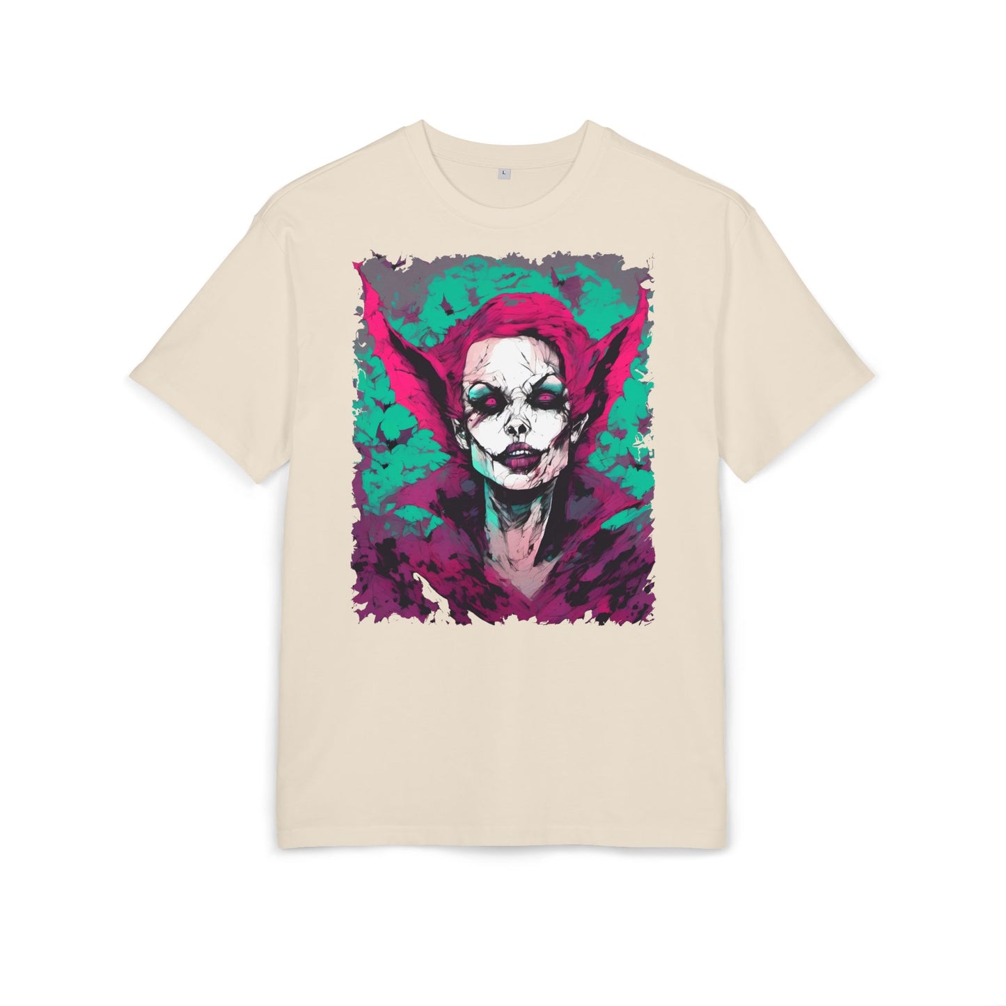 Eerie Portrait Unisex Oversized Tee | Unique Graphic Shirt for Halloween, Gift for Horror Fans, Scary Tee, Alternative Fashion