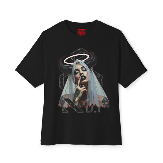 Edgy Graphic Tee, Unisex Oversized Boxy Tee, Alternative Fashion Shirt, Unique Apparel, Statement Top, Gift for Her