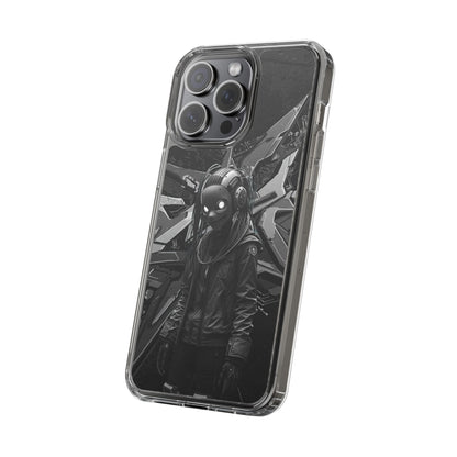 Anime-Inspired Clear Phone Case - Edgy Streetwear Style