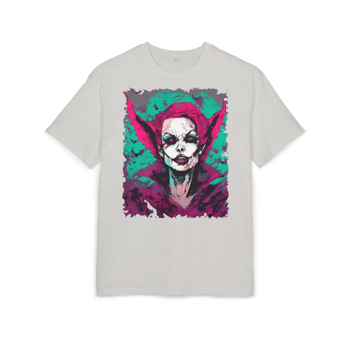 Eerie Portrait Unisex Oversized Tee | Unique Graphic Shirt for Halloween, Gift for Horror Fans, Scary Tee, Alternative Fashion