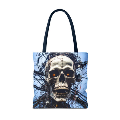 Gothic Skull Tote Bag, Gift for Halloween, Edgy Fashion Accessory, Unique Shopping Bag, Cool Graphic Reusable Tote