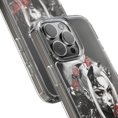 Artistic Clear Phone Case with Floral Design