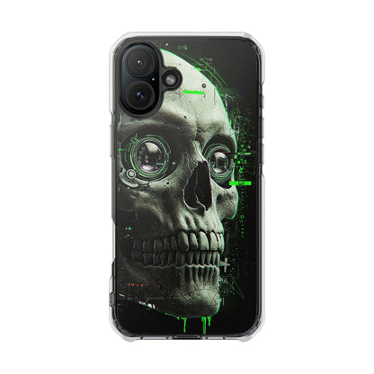 Gothic Skull Phone Case, Cyberpunk Design, Clear Impact Protection, Unique Gift for Him, Halloween Accessories, Tech Lover