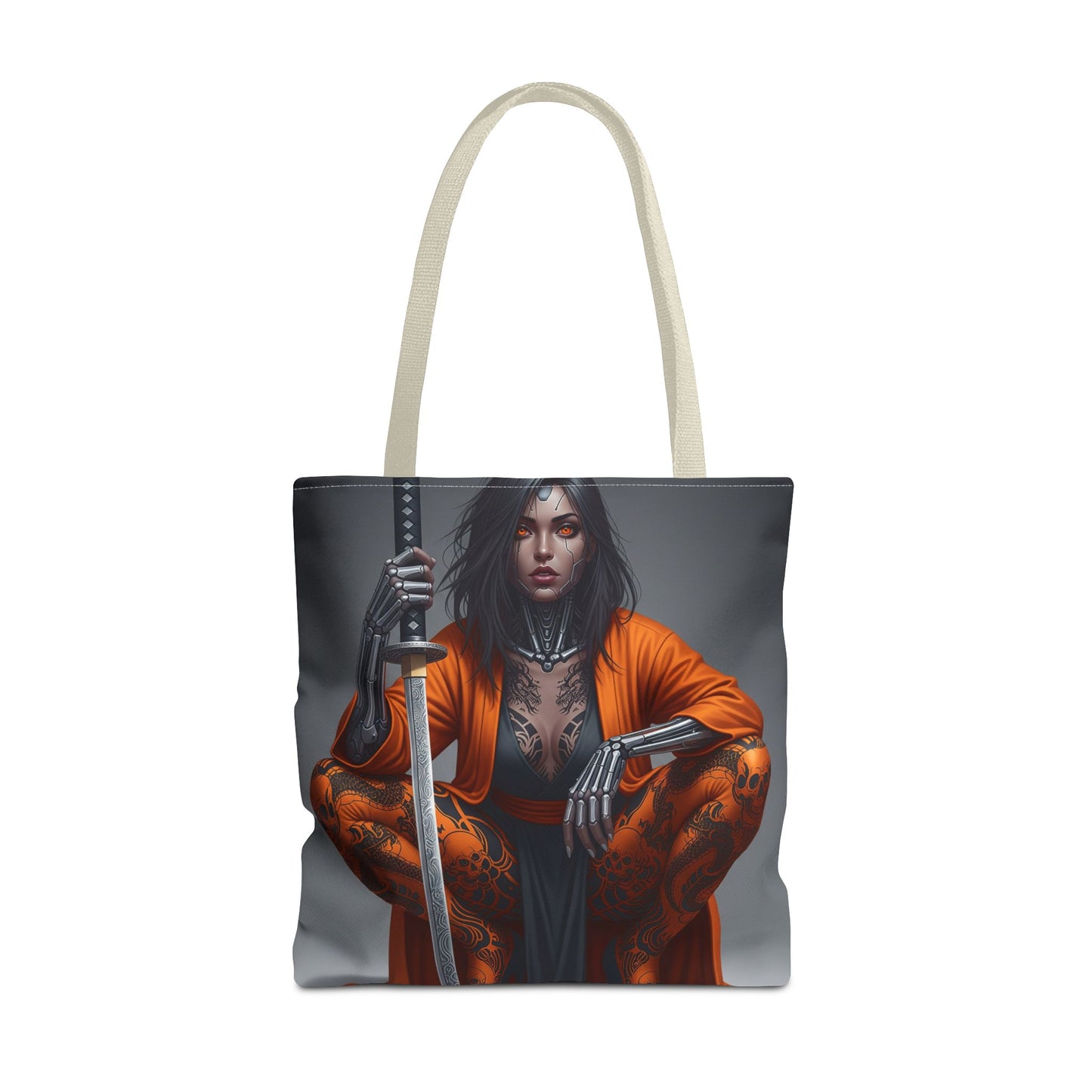 Fierce Samurai Tote Bag | Stylish AOP Bag for Anime Lovers | Perfect for Everyday, Shopping, or Gifts | Unique and Bold Design