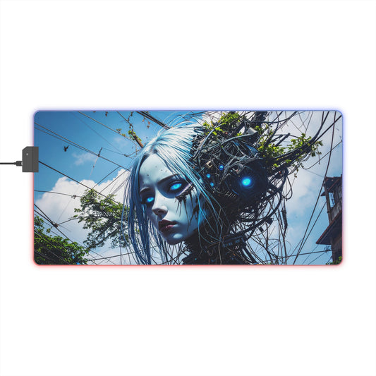 LED Gaming Mouse Pad with Futuristic Design, Gaming Desk Mat, LED Light Mat, Computer Accessories, Gift for Gamers